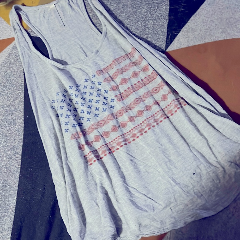 Kate collection patriotic American flag tank top Sz small